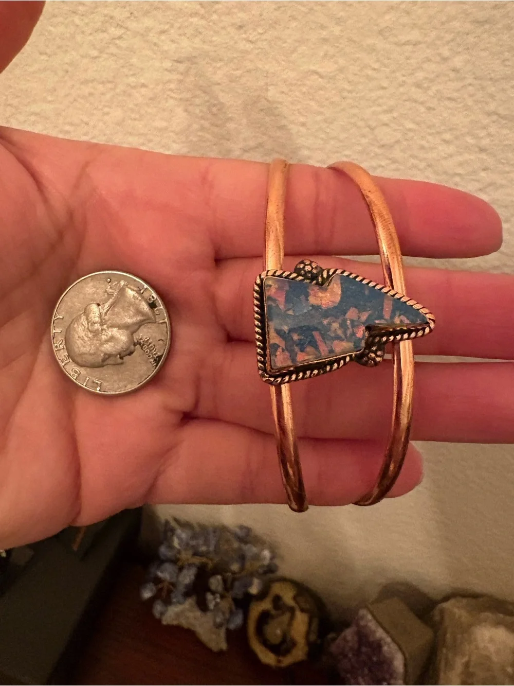 Doublet Opal Lightning  Copper Cuff